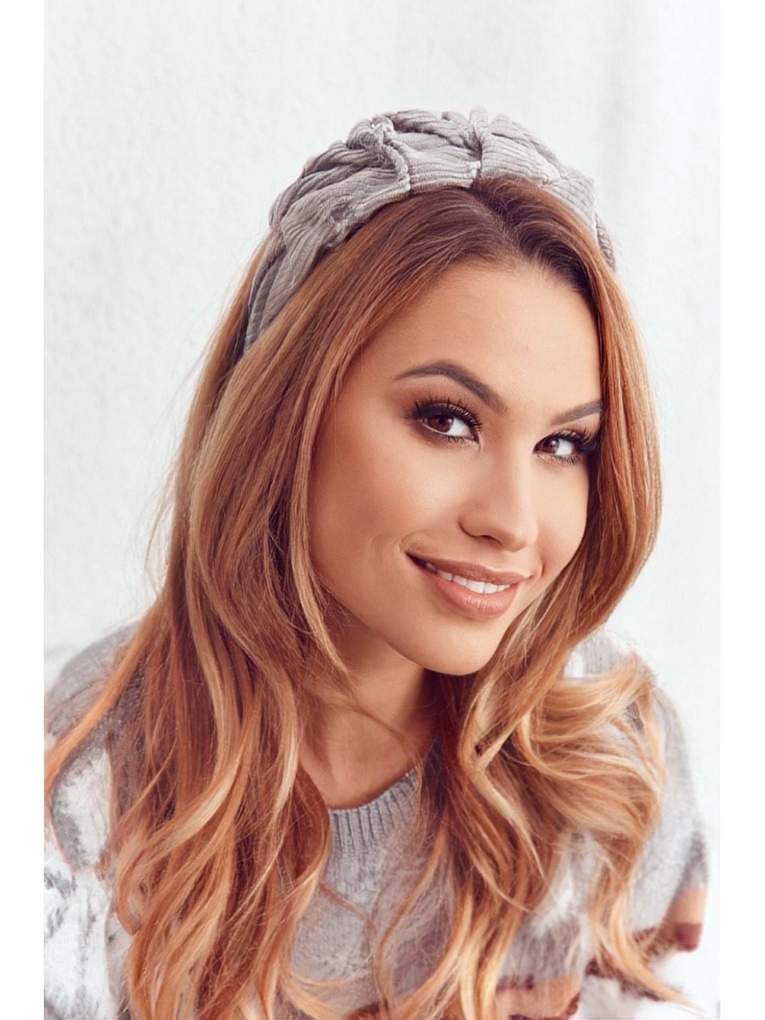 Gray corduroy hairband OP1171 - Online store - Boutique